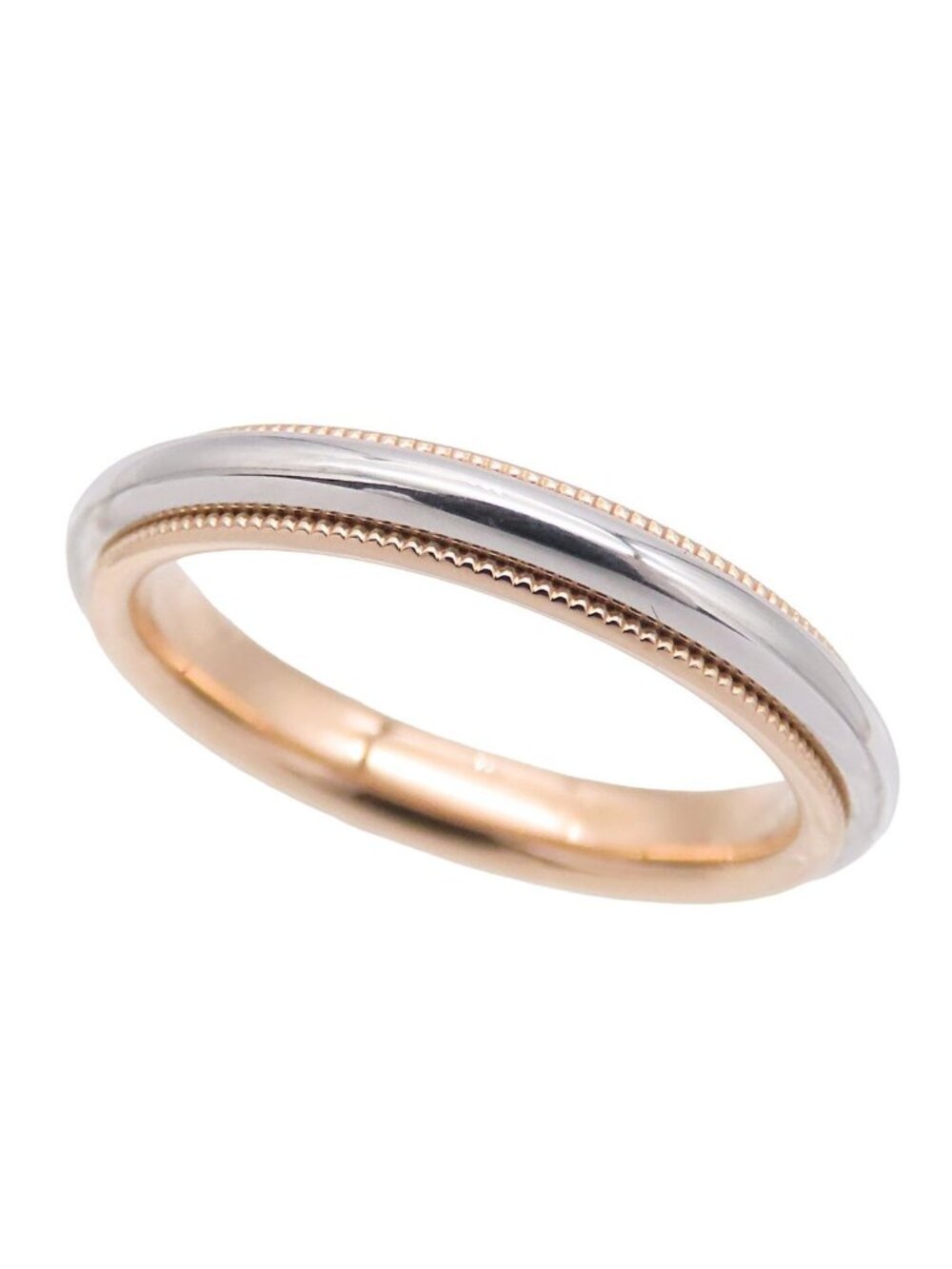 Tiffany & Co Together Milgrain Band Ring Platinum Rose Gold 18k